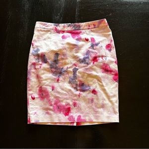 Willi Smith Size 2 Floral Skirt Pink and White